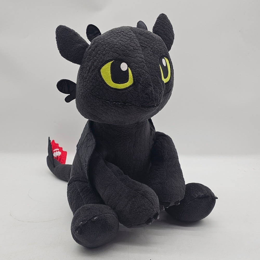 Build a Bear Toothless Plush 2014 Black Red Tail/Wings How to Train Your Dragon